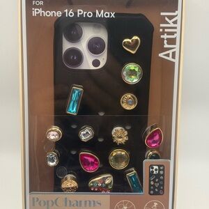 PopCharms Decorative Black iPhone 16 Pro Max Case Charms
